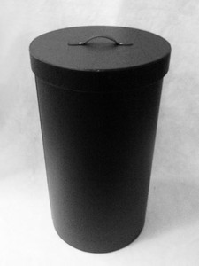 Poubelle à linge cylindrique en PVC à couvercle blanc avec poignées de style PU - Product Image 2