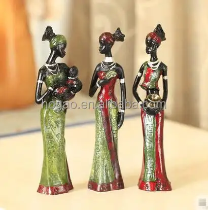 Modische Haupt Innendekoration Poly resin afrikanische schwarze Frau Figur/Skulptur