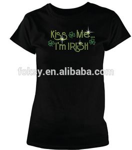 Hotfix Irish rhinestone hierro en la transferencia, KISS ME, soy irlandés - Product Image 1