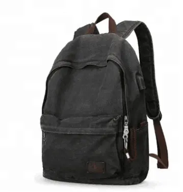 विंटेज mochilas डे cuero यात्रा बैग विरोधी चोरी यूएसबी चार्जर आकस्मिक धोया mens कैनवास बैग