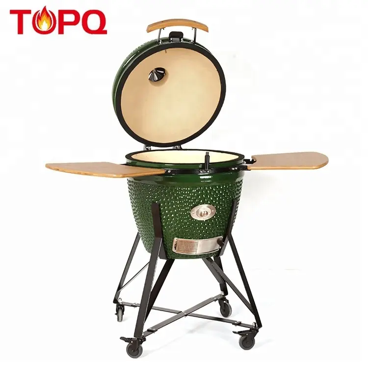 Topq 21 Inch Klei Professionele China Fabriek Pellet Roker Europa Houtskool Kamado Bbq Keramische Grill