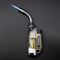 Briquets à jet, briquet au butane, briquet à gaz réglable coupe-vent pour la cuisine, le gril