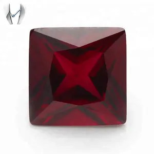 Famous 8 # deep red square octagon burma loose natural ruby rough