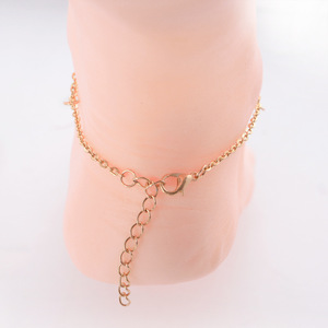Tobillera de playa de moda para mujer, barra de cristal, sandalia descalza, cadena, joyería para pies - Product Image 5