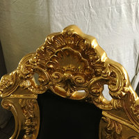 Luxe Baroque Sculpté En Bois Massif Doré Dinant la Chaise En Bois
