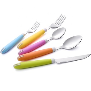 ชุดช้อนส้อมมีด,มีดด้ามพลาสติกพร้อมด้ามจับสำหรับใส่ช้อนส้อมสแตนเลส - Product Image 4
