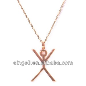 hangman rosa collar de oro plateado - Product Image 1