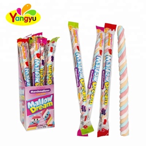 Halal Colorful Long Twist Marshmallow Fruity Marshmallow