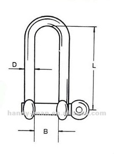 Grillete Tipo D Largo de Acero Inoxidable de Grado Marino SS9101 para Aplicaciones de Aparejos, Amarre y Elevación - Product Image 6