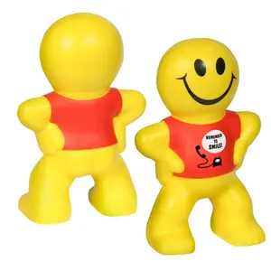 厂家价格黄色PU飞碟人压力玩具，定制形状压力球