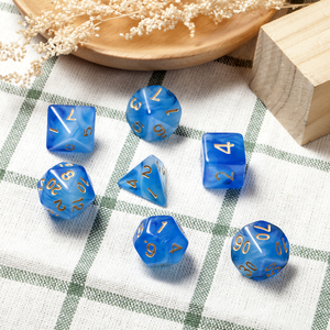 סט קוביות dnd כחול סט, 7 מת קוביות polythedral עבור מנתחים ודרקונים משחקי שולחן משחקים רול לחזה משחק - Product Image 6