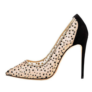 Decorazione con strass superiore a rete <span class=keywords><strong>viola</strong></span> 12cm <span class=keywords><strong>scarpe</strong></span> eleganti con <span class=keywords><strong>tacco</strong></span> a spillo da donna - Product Image 4