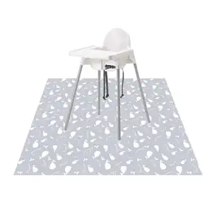 Lavável Mess Spill Mat resistente à água Toalha de mesa antiderrapante splat piso Mat piquenique cobertor sob tapetes cadeira alta