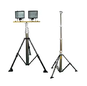 CE 6.5m 15m tennis court and golf course ground use mobile trolley telescopic lighting tower mast