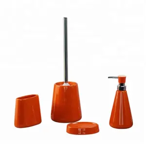 BX Gruppe klassisches design porzellan bad serie bad zubehör-set orange farbe