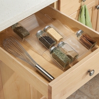 Ensemble de tiroirs pour épices de cuisine moderne avec organisateur empilable multifonction en plastique PET sans BPA
