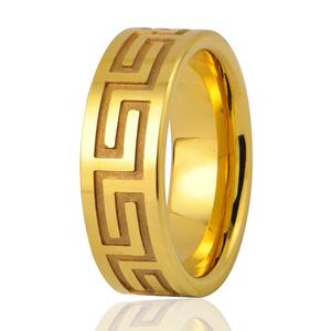 8 MILLIMETRI Greco Chiave Anello di Carburo di Tungsteno Anello di Nozze D'oro - Product Image 2