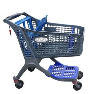 Carrinho de compras de plástico todo do superfício da alta qualidade 80l com moldura de metal - Product Image 3