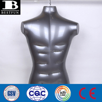 Mannequin en plastique gonflable pour homme en gros-Torse de demi-corps en vinyle pour l'affichage des vêtements, mannequin de chemise musculaire/débardeur