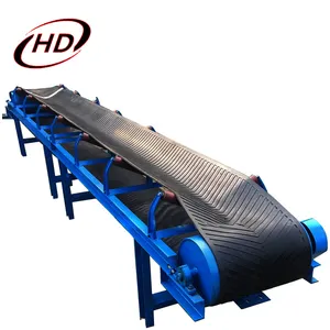 Pasir Melalui Sistem Conveyor Belt/Batu Membuat Garis Karet Conveyor