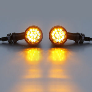 Clignotants LED à lentille en maille noire et ambre TCMT pour Chopper <span class=keywords><strong>Bobber</strong></span> Cafe Racer XF140450-B - Product Image 4