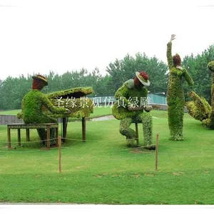 Buena calidad Planta artificial animal topiary moss hierba forma animal planta