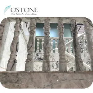 Weiß Marmor Römischen Dekorative Spalten Treppen Handlauf
