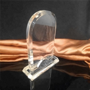 Promoción al por mayor óptica clara arco blanco escudo premios de cristal trofeo de cristal con Base de recompensas - Product Image 5