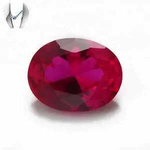 Oval geschnittener Original Ruby Rock Edelstein, Ruby Stone Details Attraktiver 5 #3*5mm Labor Erstellt Edelsteine Synthetischer Rubin Korund Rot AAAAA