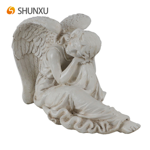 Nuova Statua di Angelo in Preghiera in Resina Bianca, Decorazione per Casa e Giardino, Vendita all'Ingrosso - Product Image 4