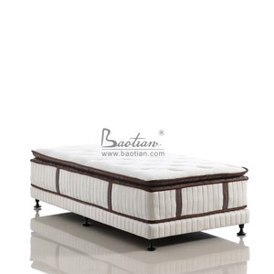 Household compress pocketed coil mattress with pillow top and convoluted foam