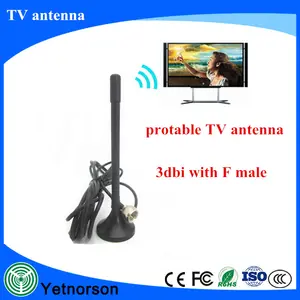 Fuente de la fábrica Digital UHF VHF Inalámbrico Al Aire Libre T DVB T2 Coche Antena de TV con Soporte Magnético
