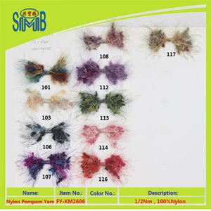 fabricante de China venta al por mayor 100% nylon pompom feather hilo de tejer espacio teñido <span class=keywords><strong>ping</strong></span> <span class=keywords><strong>pong</strong></span> pestañas a mano - Product Image 6