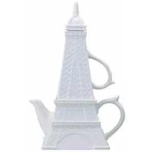 Eiffeltoren thee voor een met theepot en deksel, theekopje, mesh brewcup