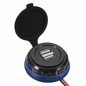 Phẳng Mỏng 24 Wát Kép <span class=keywords><strong>USB</strong></span> Car Charger Ổ Cắm Với LED Cho Xe Thuyền Marine ATV Xe Buýt Xe Tải Golf Giỏ Hàng - Product Image 1