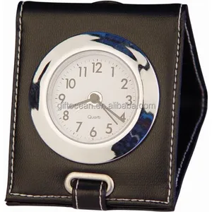 foldable leather alarm clock for travel