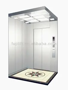 Huanfuji — élévateur de cabine de luxe, 450KG, pour 6 passager, avec moteur et engrenages vvf, avec lumière LED