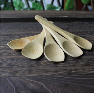 Mini cuchara de bambú para niños con diseño de Parte delantera plana para acampar al aire libre - Product Image 2