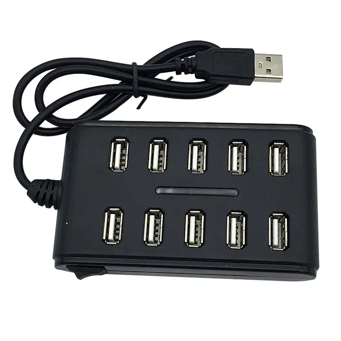 OEM 2.0 — hub usb à 10 ports, avec interrupteur et lumière, 10 ports