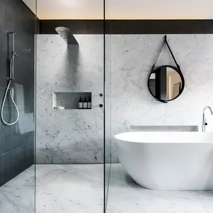 Yüzyıl mozaik Bianco Carrara beyaz mermer yer karosu 300*600 banyo fayansı