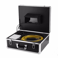 Système de caméra d'inspection industrielle LCD 7 pouces, Endoscope, objectif 23mm, 1000TVL, avec tube de 20m, 12 pièces, lumières blanches LED