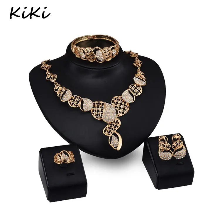 >>>Wedding Fine Jewelry African Costume Jewelry Set Gold Color Bridal Jewelry Sets Party Earing And Necklace Sets
