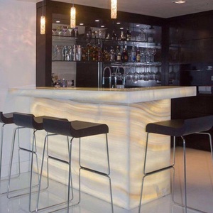 Visbella — barre <span class=keywords><strong>en</strong></span> bois blanc naturel, Onyx, rétro-éclairé, objets <span class=keywords><strong>en</strong></span> <span class=keywords><strong>marbre</strong></span> blanc - Product Image 2