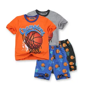 Children Casual Clothes Basketball Print Suits Summer Clothing Tops and Shorts Sets