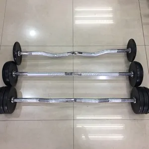 HJ-A028 5-50Kg Groothandel Hoge Kwaliteit Fitnessapparatuur Straight Vaste Rubber Barbell Set Sportscholen Voor Verkoop