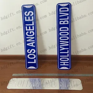 Placas de alumínio para placa de los angeles, placas de metal em relevo personalizadas para parede de estanho