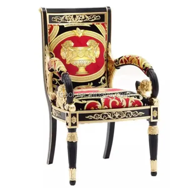 Роскошный индивидуальный высокий стул с высокой спинкой, классический стул для столовой с резьбой VC006