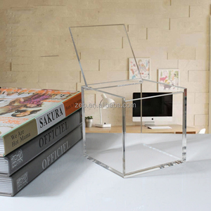 Caja cuadrada de acrílico transparente, tapa renovada, de lujo, venta al por mayor - Product Image 2