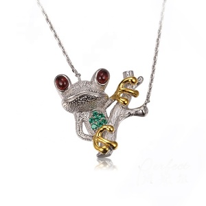 18 k Placcatura In Oro Bella Rana 925 Argento Significato Della Collana Del Pendente Per I Bambini
