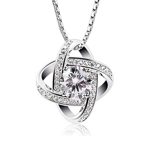 Joyería personalizada Peishang Collana Cou Hals mujeres 925 <span class=keywords><strong>plata</strong></span> esterlina Cubic Zirconia clásico colgante collar - Product Image 1